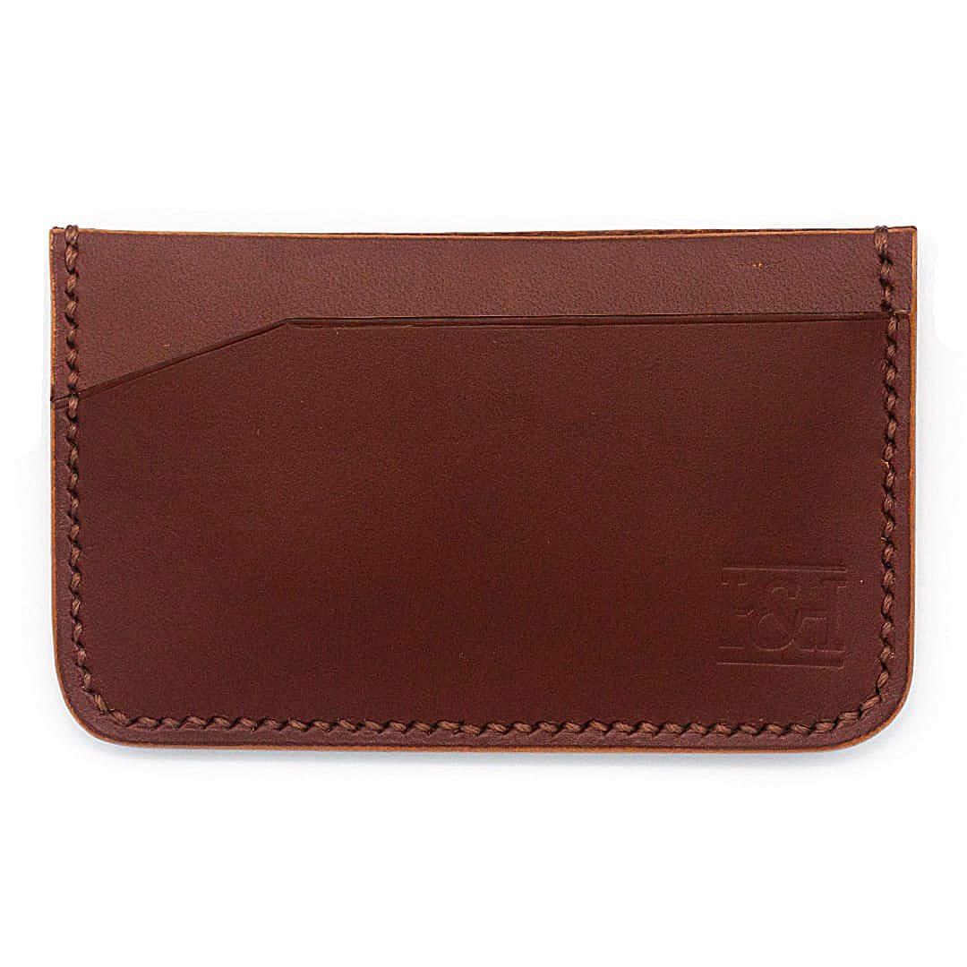 2 slot leather cardholder with modern slots.