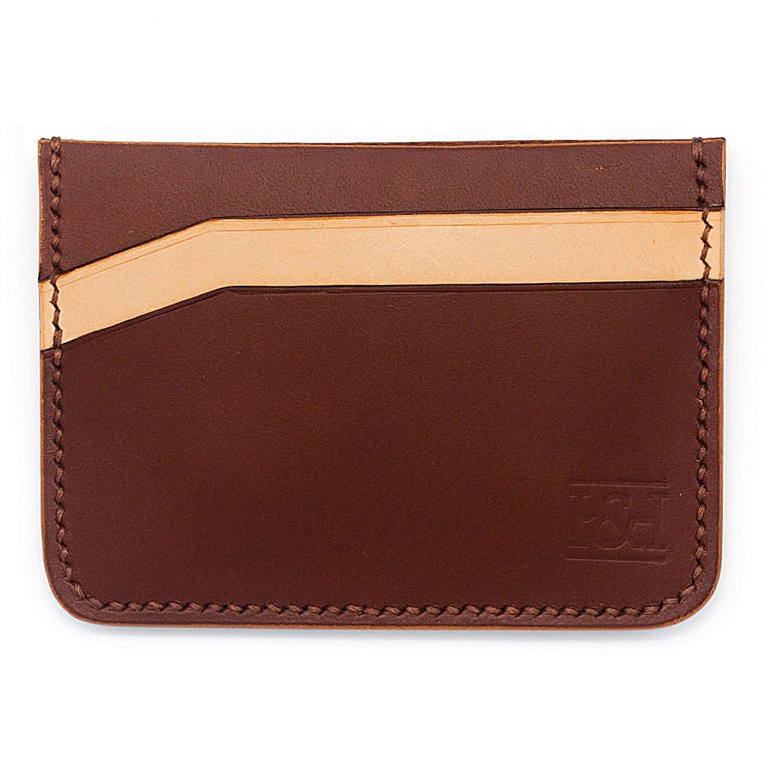 4 slot leather cardholder with modern slots.