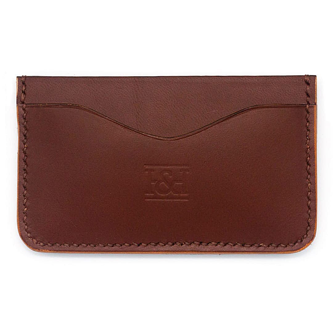 2 slot leather cardholder with wavey slots.