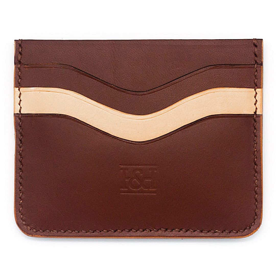 6 slot leather cardholder with wavey slots.