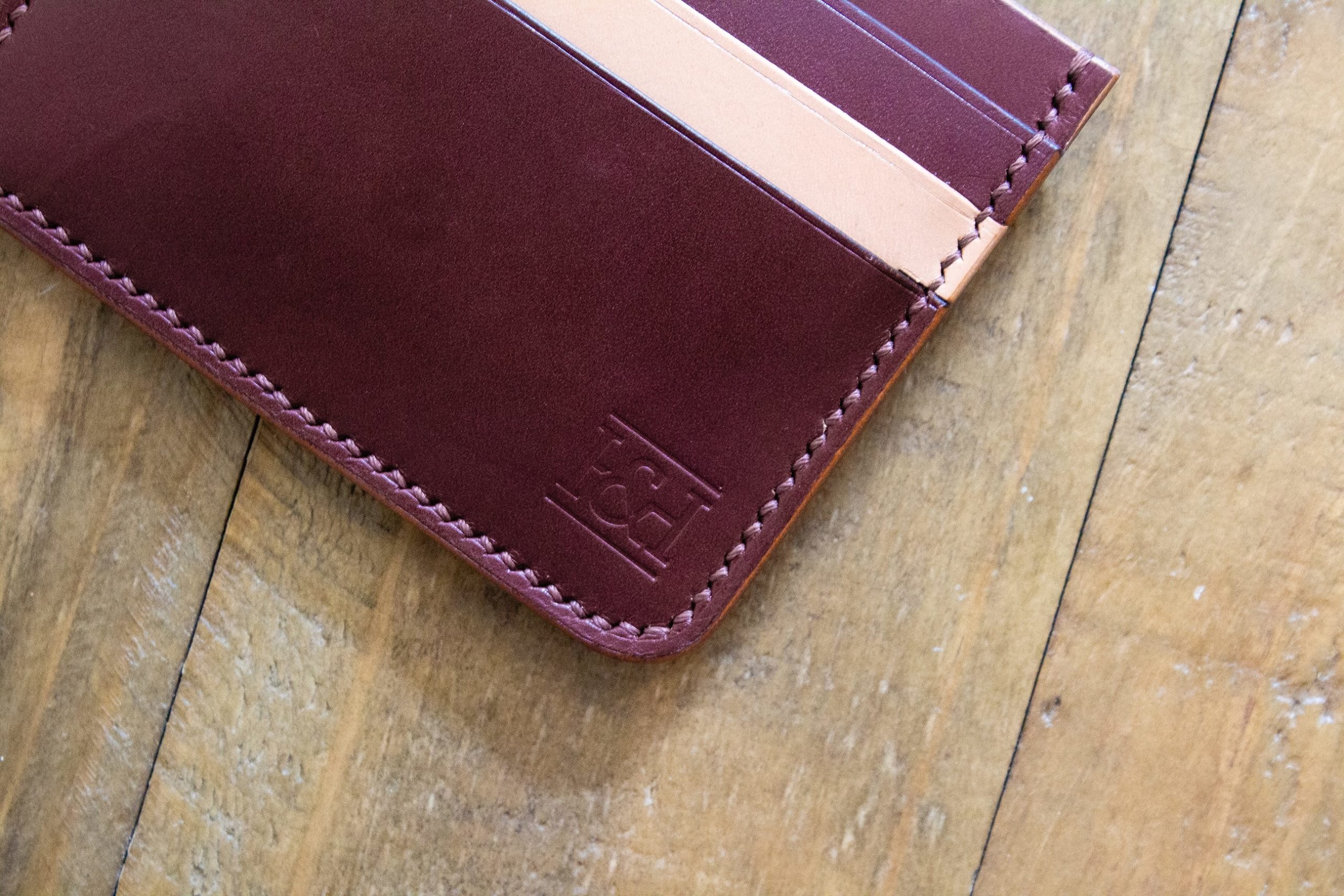 Details of leather cardholder